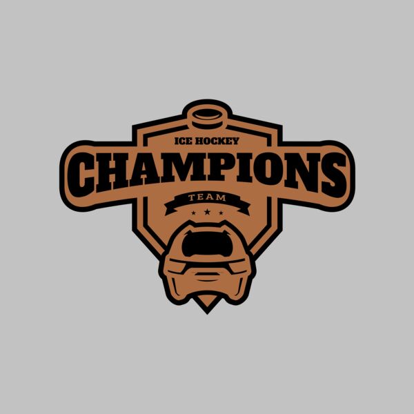Champions Team Ice Hockey logo template Thumbnail
